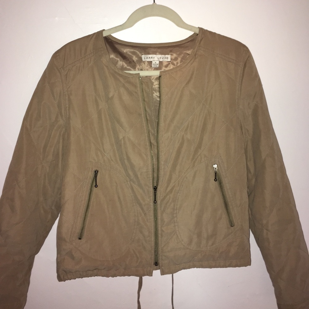 Tan suede bomber jacket